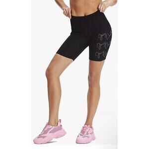 Juicy Couture Biker Shorts Embellishments Logo Liquorice Black Size XS NWT